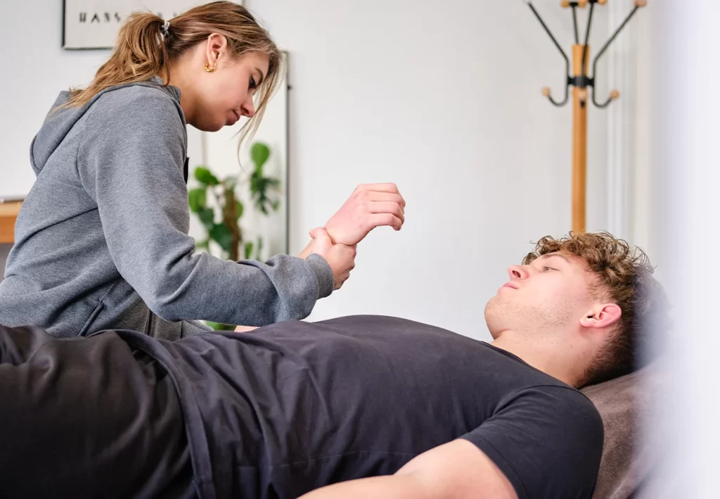 Fysiotherapie bij een slijmbeursontsteking